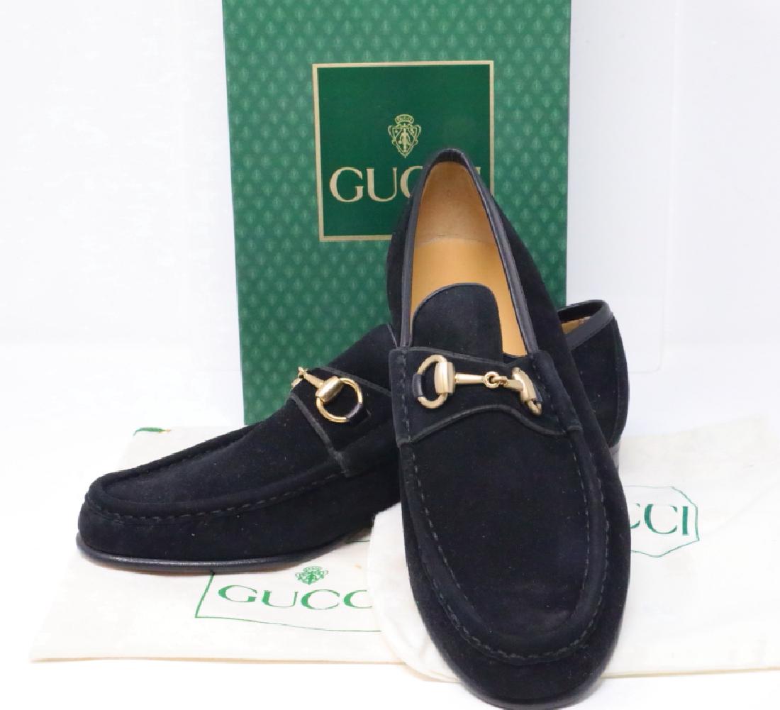 Gucci 1980s Black Suede Men's Horsebit Loafers (1 of 7)
