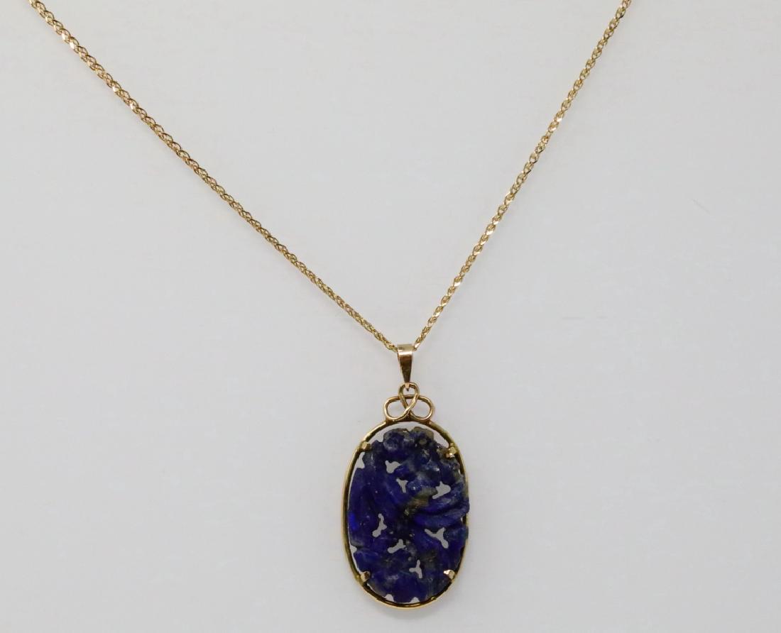 Vintage Sodalite & 10K Pendant W/14K Chain (1 of 5)