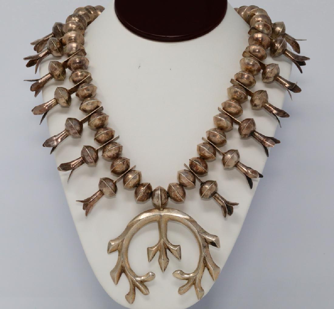 Native American Sterling Squash Blossom Necklace (1 of 6)