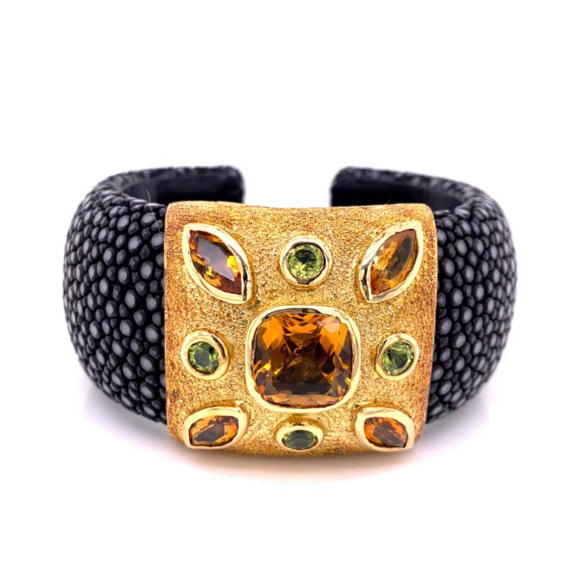 Kristopher Kaufmann Citrine & Peridot Stingray Cuff (1 of 9)