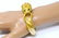 French 18K & Exotic Composition Bangle W/Emeralds - 2