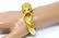 French 18K & Exotic Composition Bangle W/Emeralds - 2