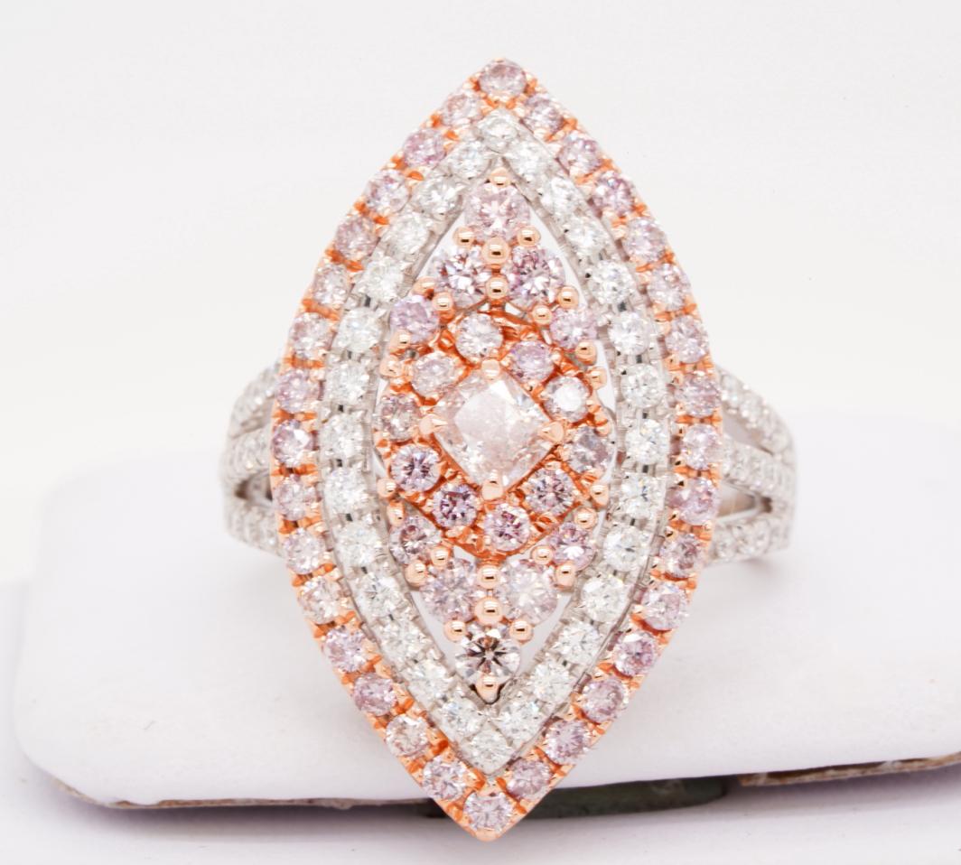 2.25ctw SI2-I1 Pink & White Diamond 14K Ring (1 of 6)