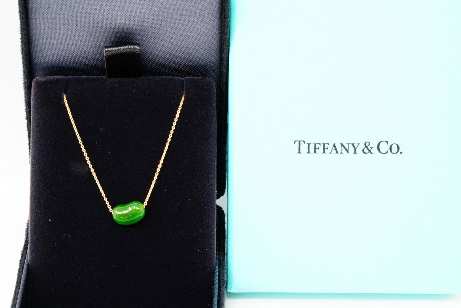 tiffany jade bean necklace