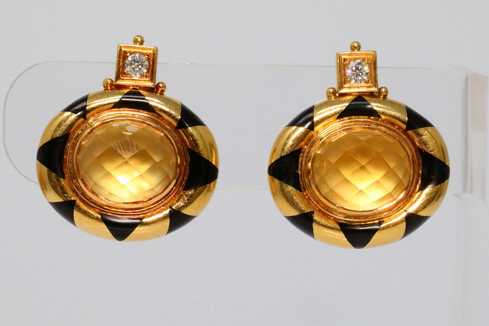 Elizabeth Gage 14.00ctw Citrine & 18K Earrings (1 of 8)