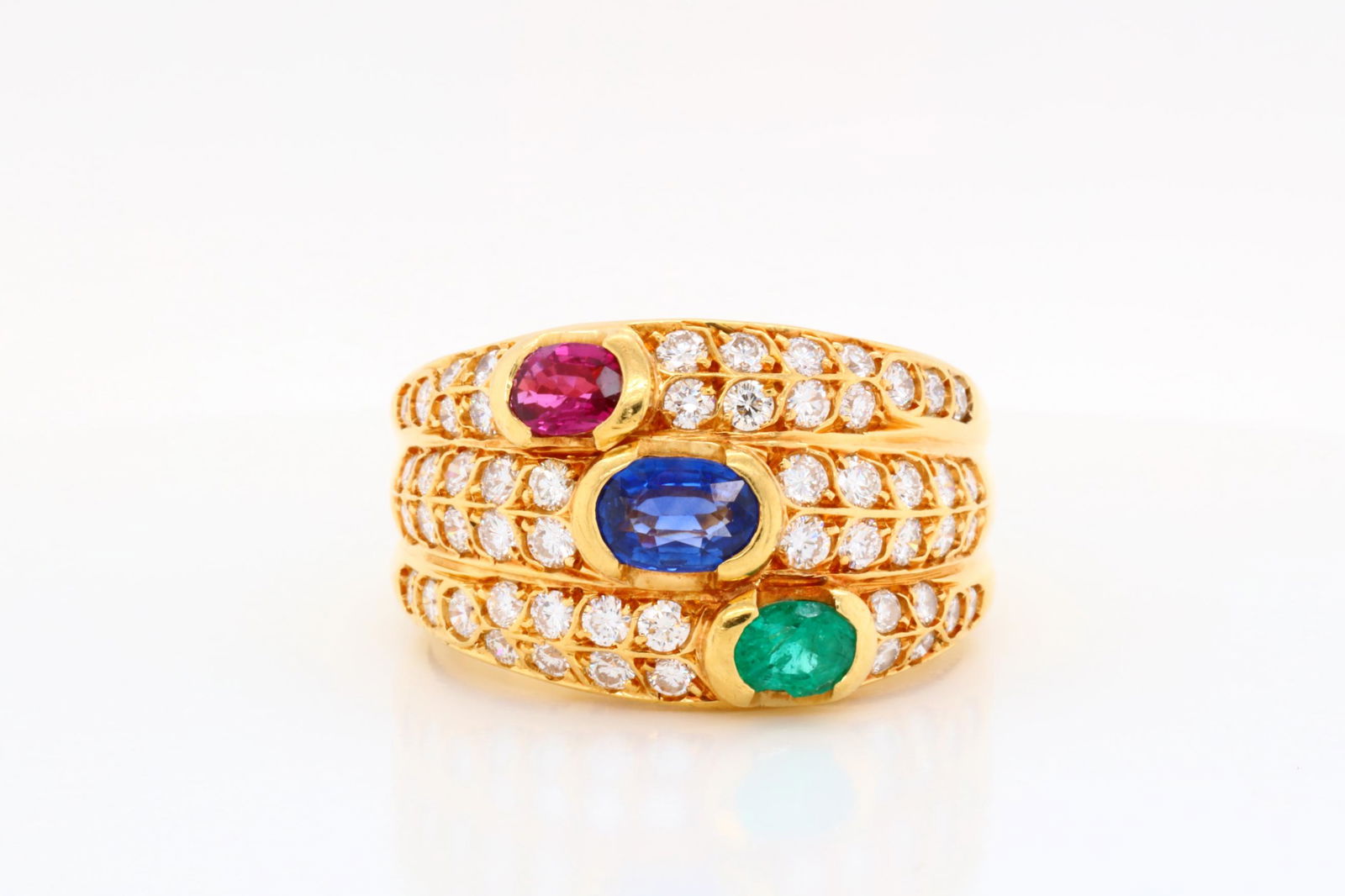 1.50ctw Multi-Gemstone, 1.00ctw Diamond 18K Ring (1 of 6)
