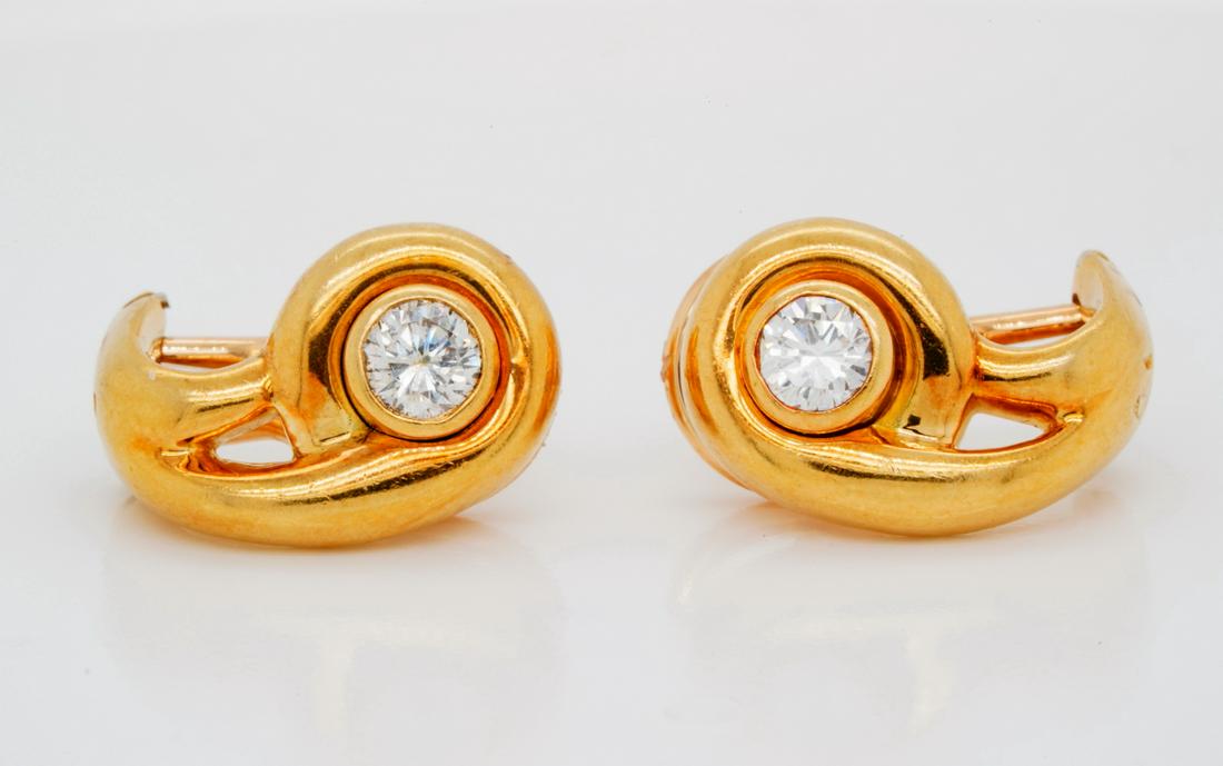 Cartier 0.50ctw VS1-VS2/F-G Diamond 18K Earrings (1 of 4)