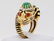 David Webb 2.00ct Emerald, Diamond 18K Tiger Ring