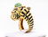 David Webb 2.00ct Emerald, Diamond 18K Tiger Ring - 7