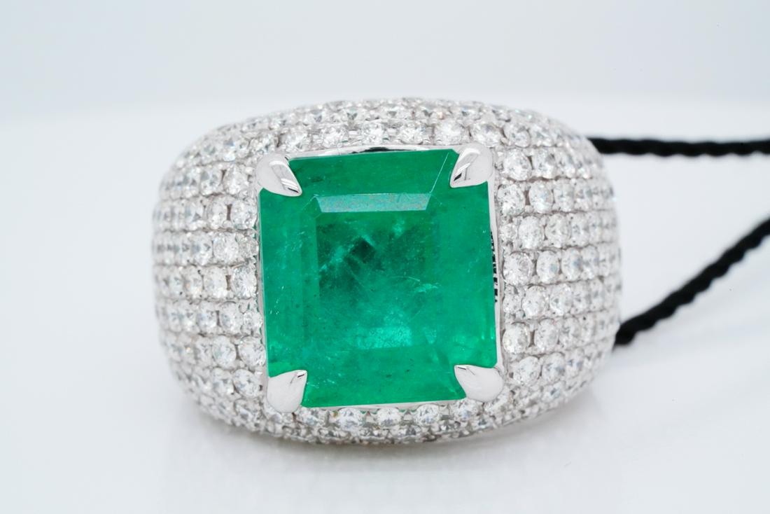 Modani 8.60ct Emerald, 3.00ctw Diamond & 18K Ring