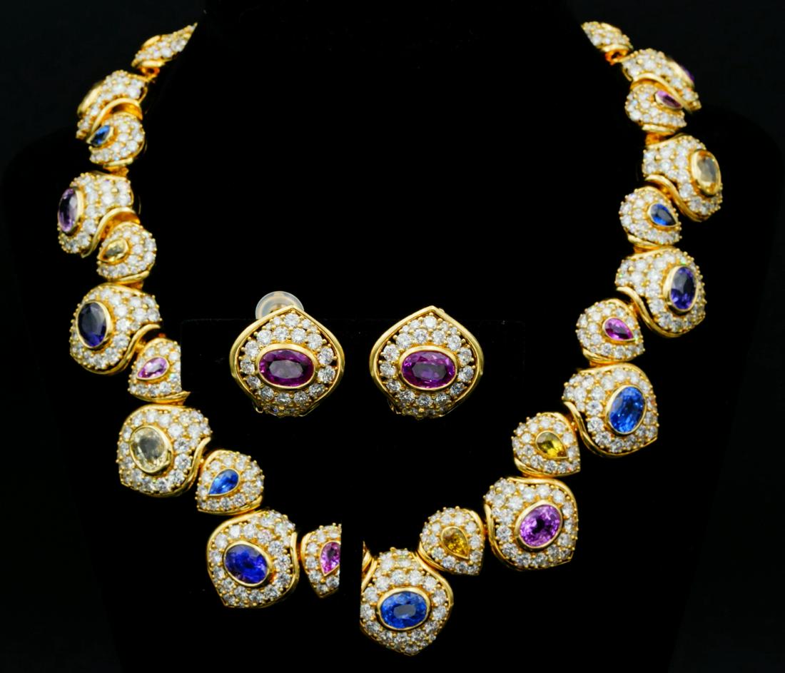 Kurt Wayne 52ctw Diamond, 55ctw Sapphire 18K Suite (1 of 17)