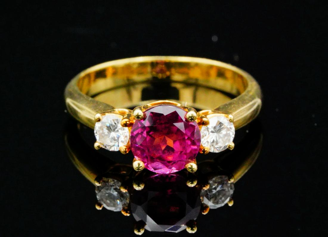 Tiffany & Co. 1.00ct Pink Tourmaline, Diamond 18K Ring (1 of 7)