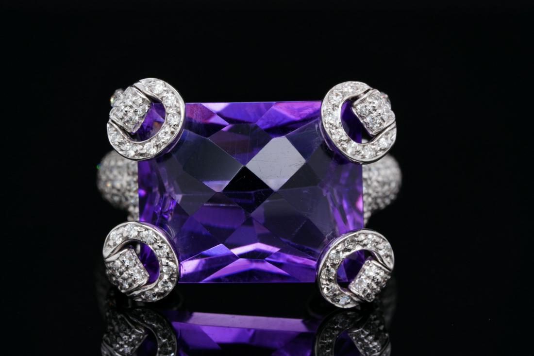 Gucci 21.00ct Amethyst, 1.25ctw Diamond 18K Ring (1 of 8)