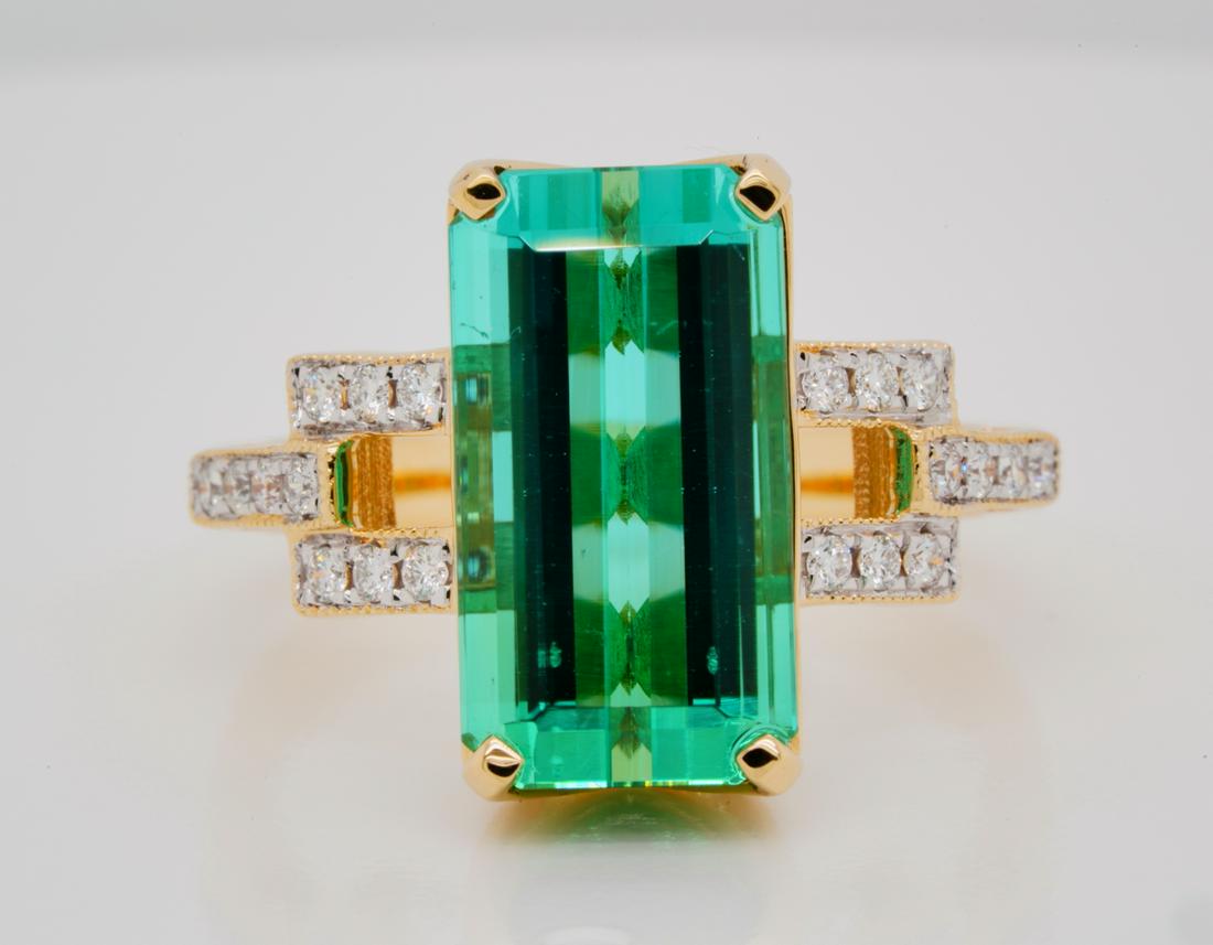 Modani Jewels 7.00ct Blue-Green Tourmaline 18K Ring (1 of 6)