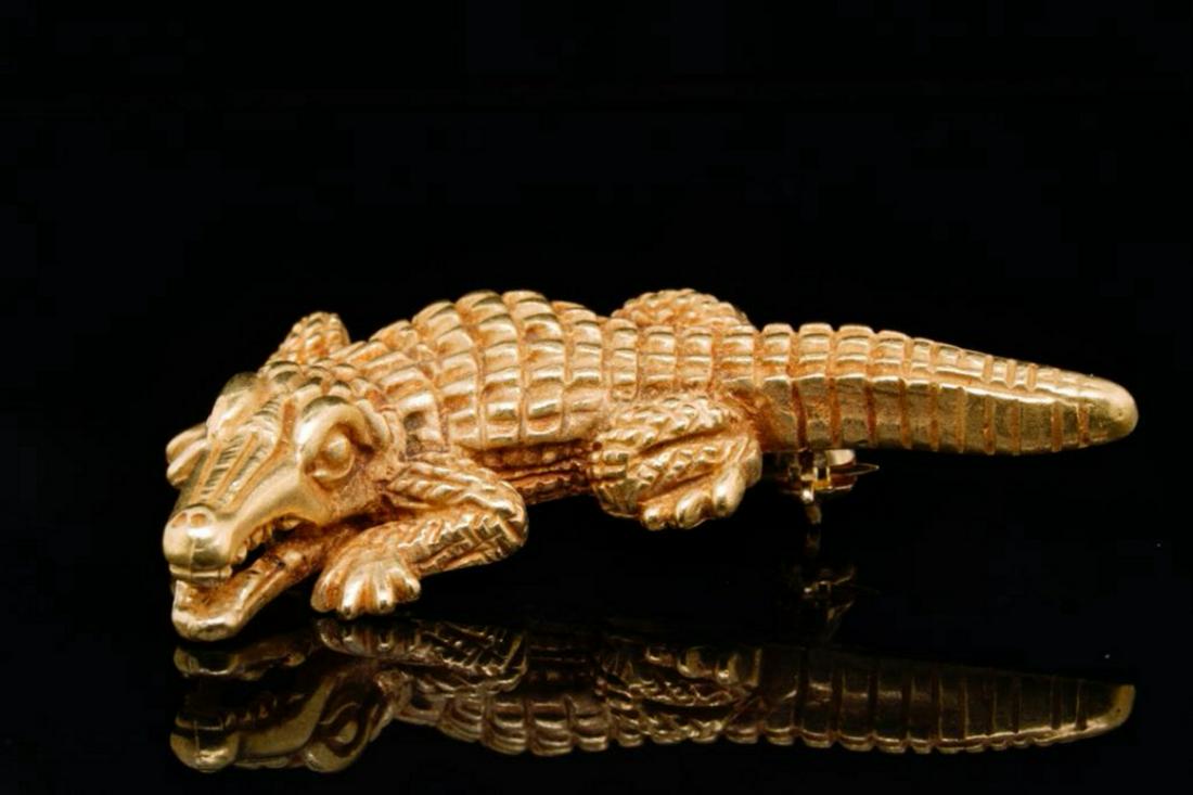 B. Kieselstein-Cord 1988 18K Alligator Brooch (1 of 7)