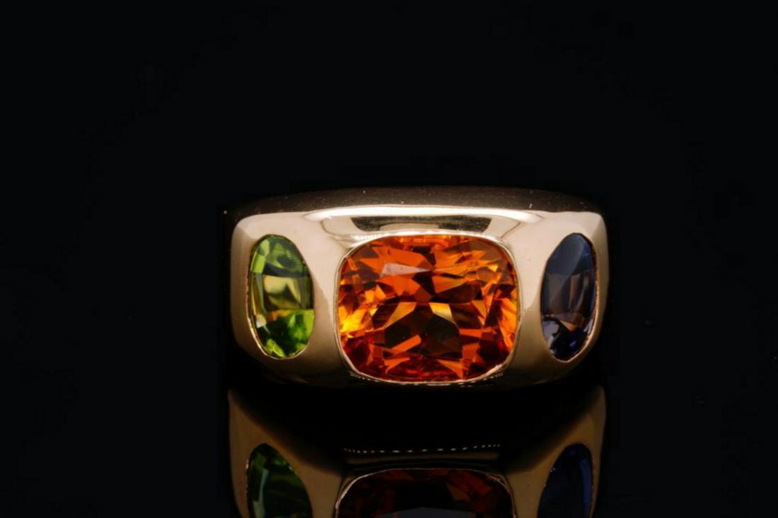 Chanel 3.95ctw Multi-Gemstone 18K Gypsy Ring (1 of 7)