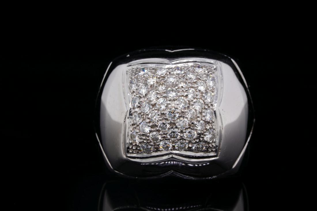Bvlgari 0.75ctw VS1-VS2/F-G Diamond 18K Pyramid Ring: Bvlgari 0.75ctw VS1-VS2/F-G Diamond & Solid 18K White Gold Pyramid Ring - This fabulous ring is from Bvlgari's beloved Pyramid collection, and is embellished with approximately 0.75ctw VS1-VS2/F-G dia
