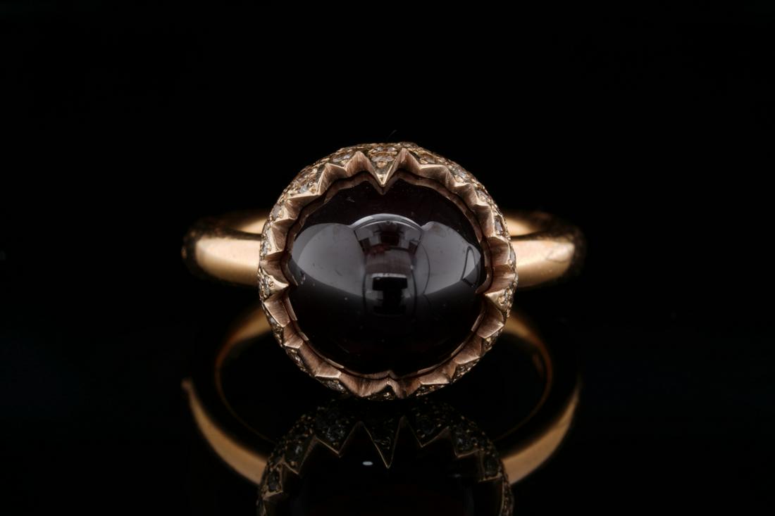 Pomellato 8.20ct Garnet Cabochon, Diamond & 18K Ring (1 of 6)