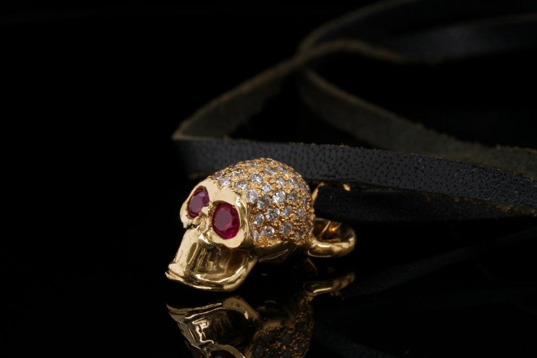 18K Yellow Gold, Diamond & Ruby 30" Cord Necklace (1 of 4)