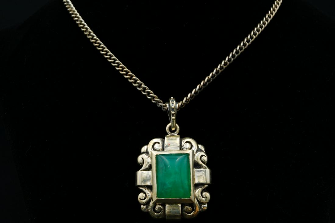 King Baby Sterling Silver & Chrysoprase 24" Necklace (1 of 4)
