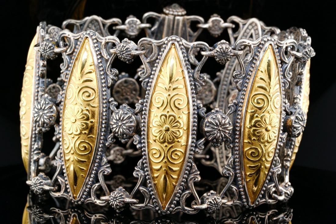 Konstantino Sterling Silver & 18K 1.75" Wide Bracelet (1 of 4)