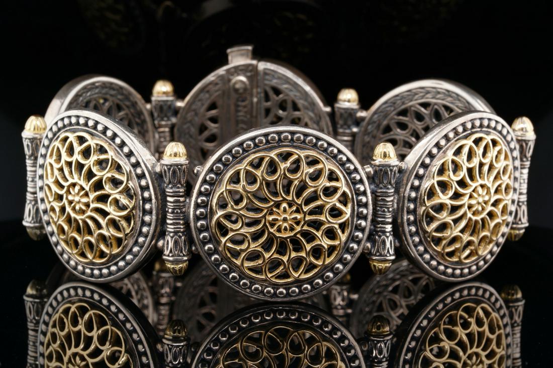 Konstantino Sterling Silver & 18K 1.15" Wide Bracelet (1 of 4)