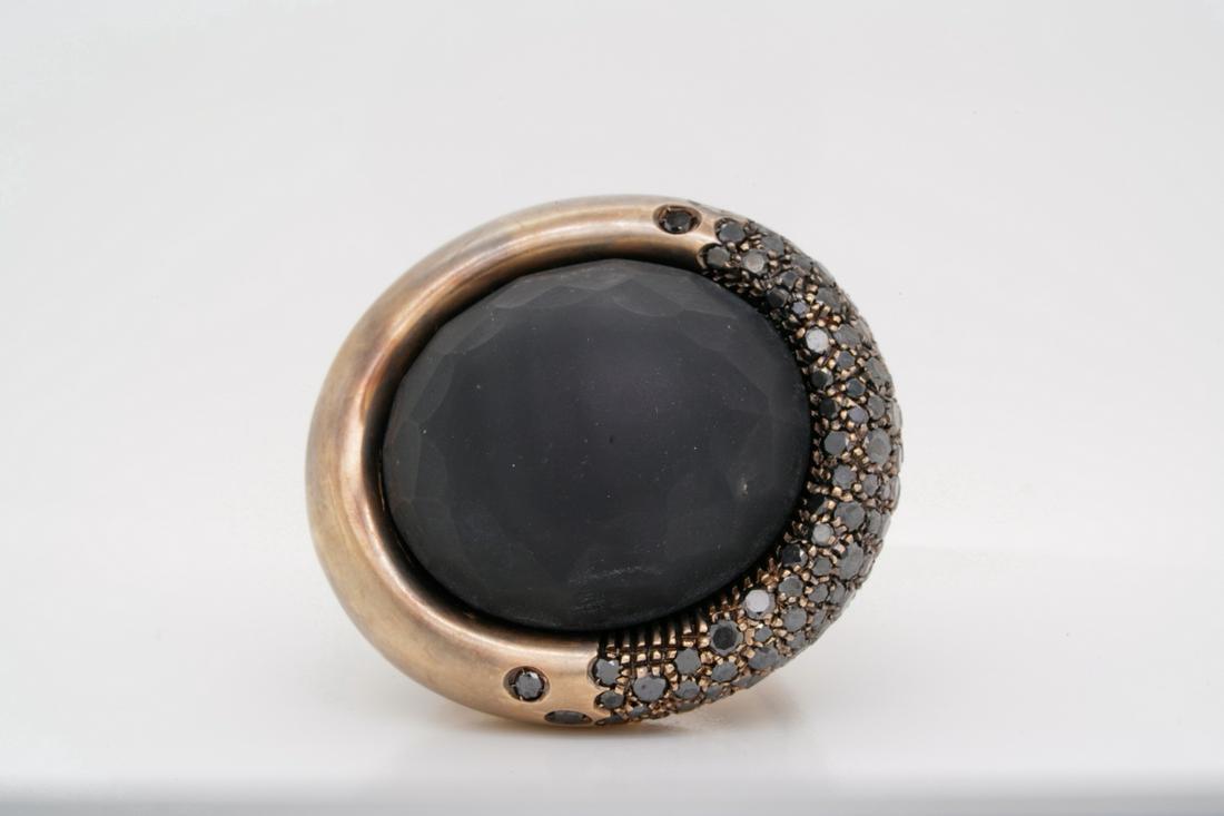 Preziosismi 48ct Obsidian, Black Diamond, 18K Ring (1 of 5)