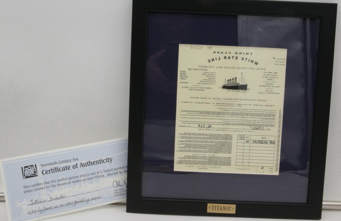 Titanic Movie Prop Third Class Ticket W/Fox COA (1 of 4)