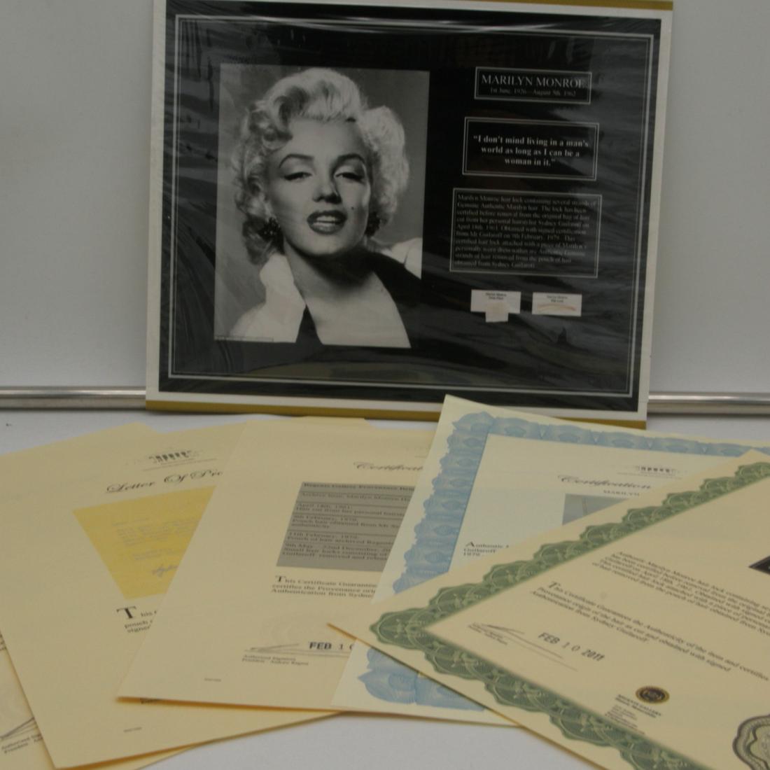 Marilyn Monroe Lock of Hair W/(5) Documents (1 of 7)