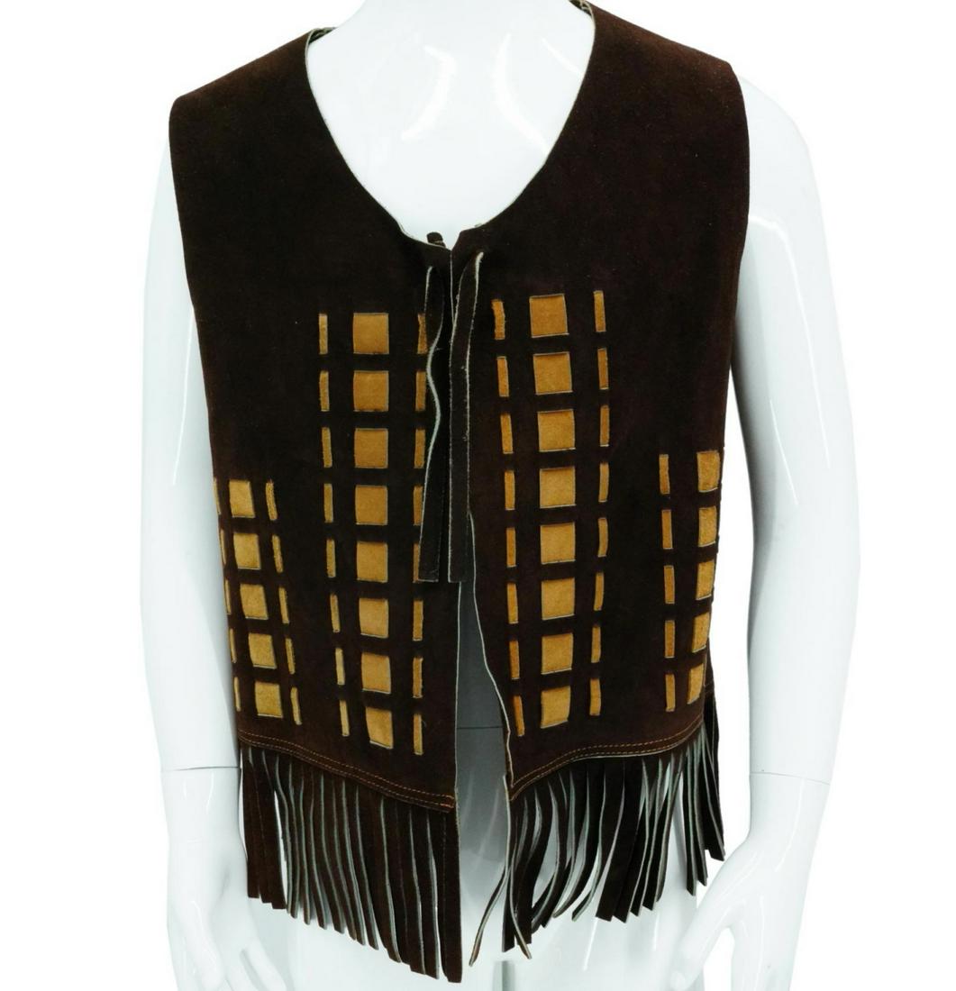 Jimi Hendrix Personally Owned Brown Suede Fringe Vest (1 of 5)