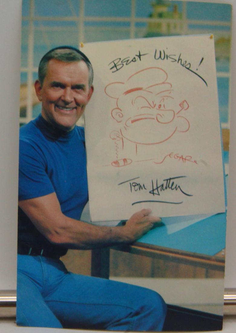 Tom Hatten Signed & Inscribed Popeye Postcard W/COA (1 of 3)