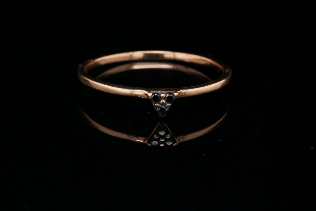 Solid 18K Rose Gold & Black Diamond Ring (1 of 2)