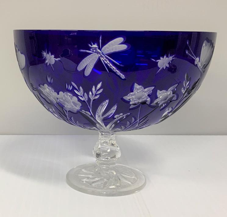 Vintage Czech Crystal Footed Centerpiece Bowl (1 of 2)