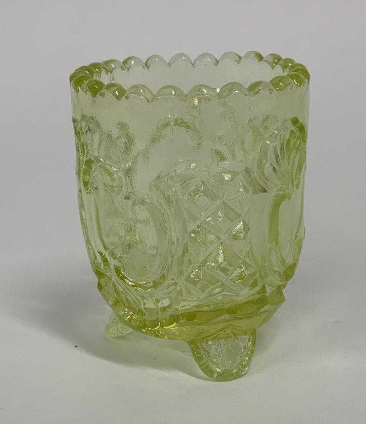 Vintage Vaseline Carnival Glass Toothpick Holder (1 of 4)