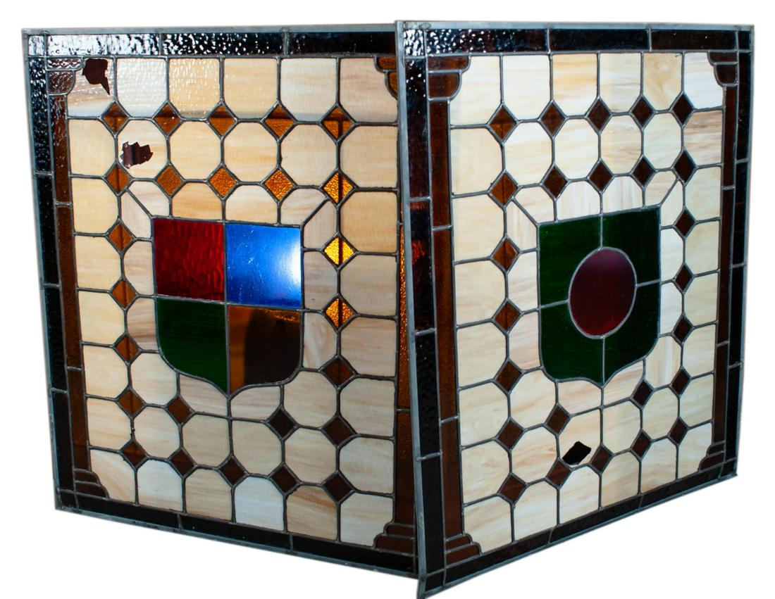 Lot of (2) Stained Glass Panels W/Metal Frame (1 of 10)