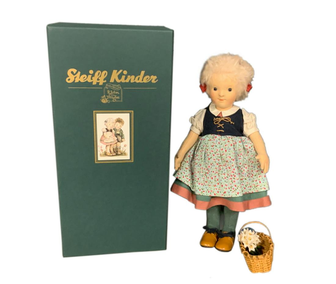 Steiff Kinder R. John Wright "Sophie" Doll: Steiff Kinder R. John Wright "Sophie" Doll (1 of 500) W/Original Box & COA - This highly collectible piece is the Steiff Kinder "Sophie" doll which was made in collaboration with R. John Wright in an
