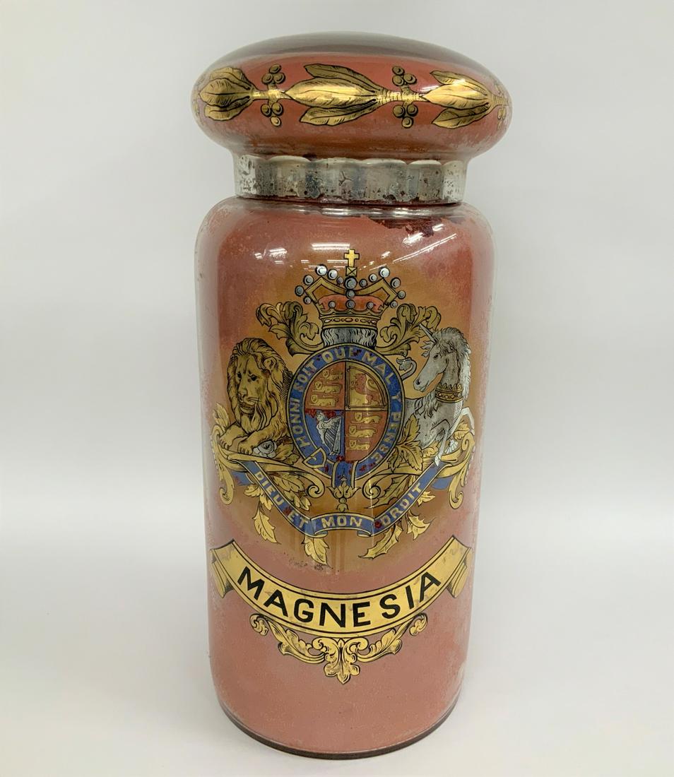 19th Century Reverse Painted Glass Apothecary Bottle (1 of 9)