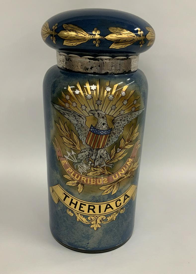 19th Century Reverse Painted Glass Apothecary Bottle (1 of 9)