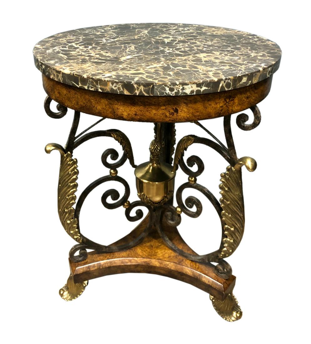 Maitland-Smith Round Side Table With Marble Top (1 of 7)