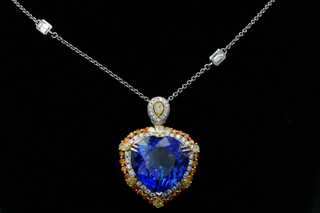 34.50ct Tanzanite, 6.85ctw Diamond 18K 20" Necklace (1 of 8)