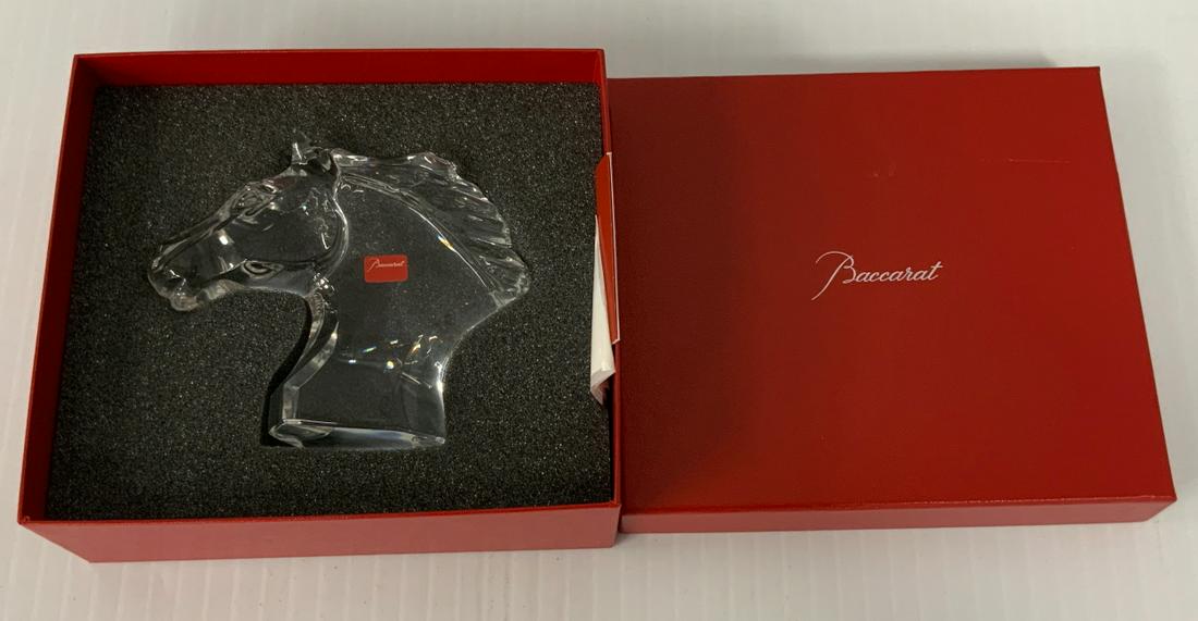 Baccarat Crystal Horse Head Paperweight in Box (1 of 1)