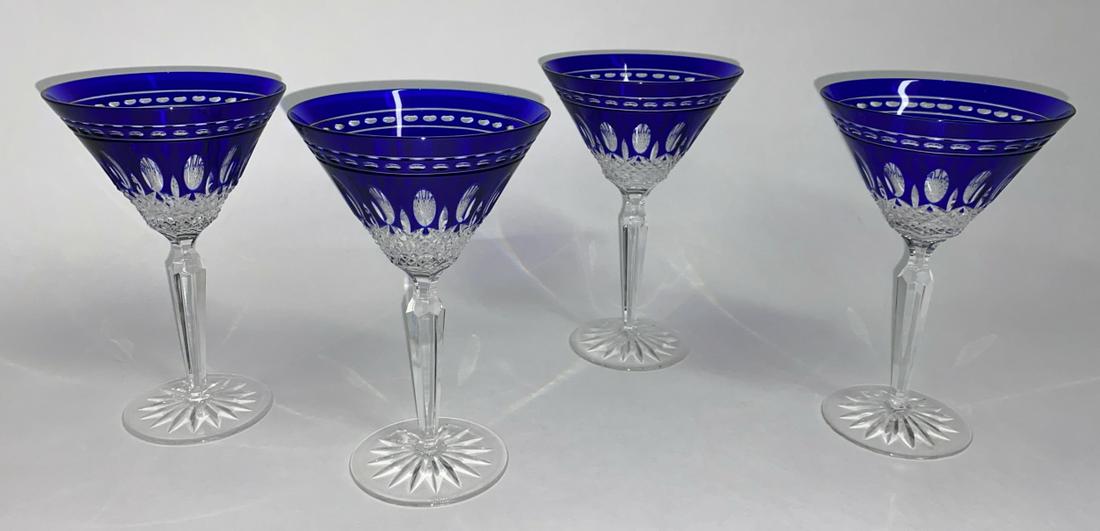 Waterford Set of (4) Cobalt Blue Martini Glasses (1 of 8)