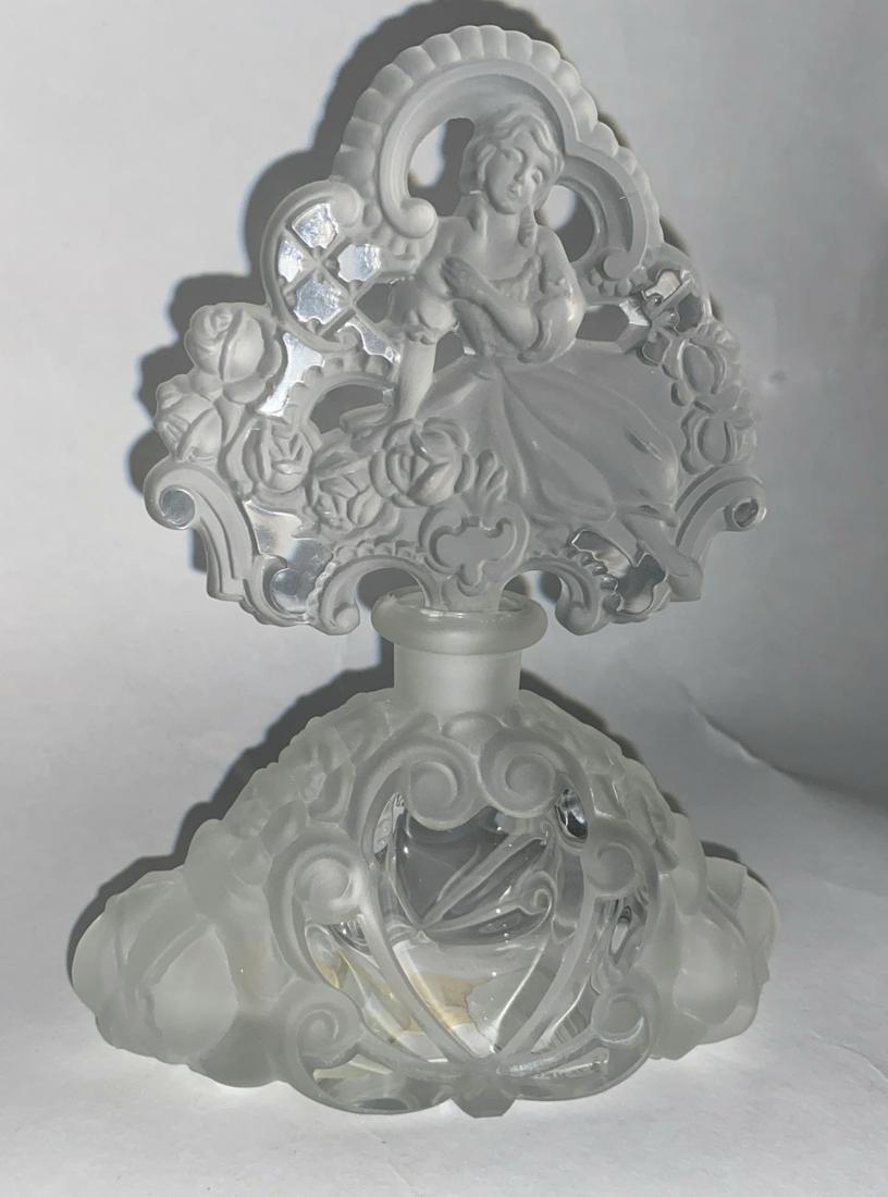 Vintage Czech Frosted Crystal Perfume Bottle (1 of 6)