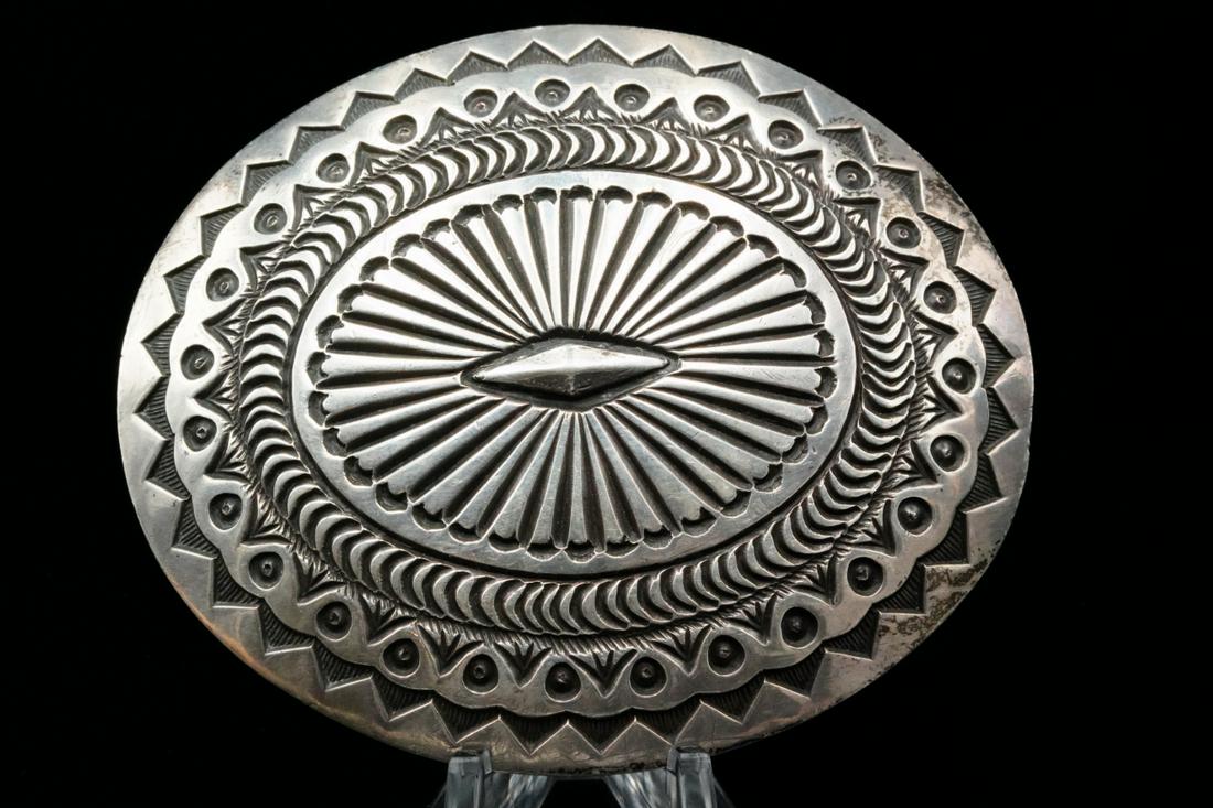 Pete Morgan Sterling Silver Concho Belt Buckle (1 of 3)