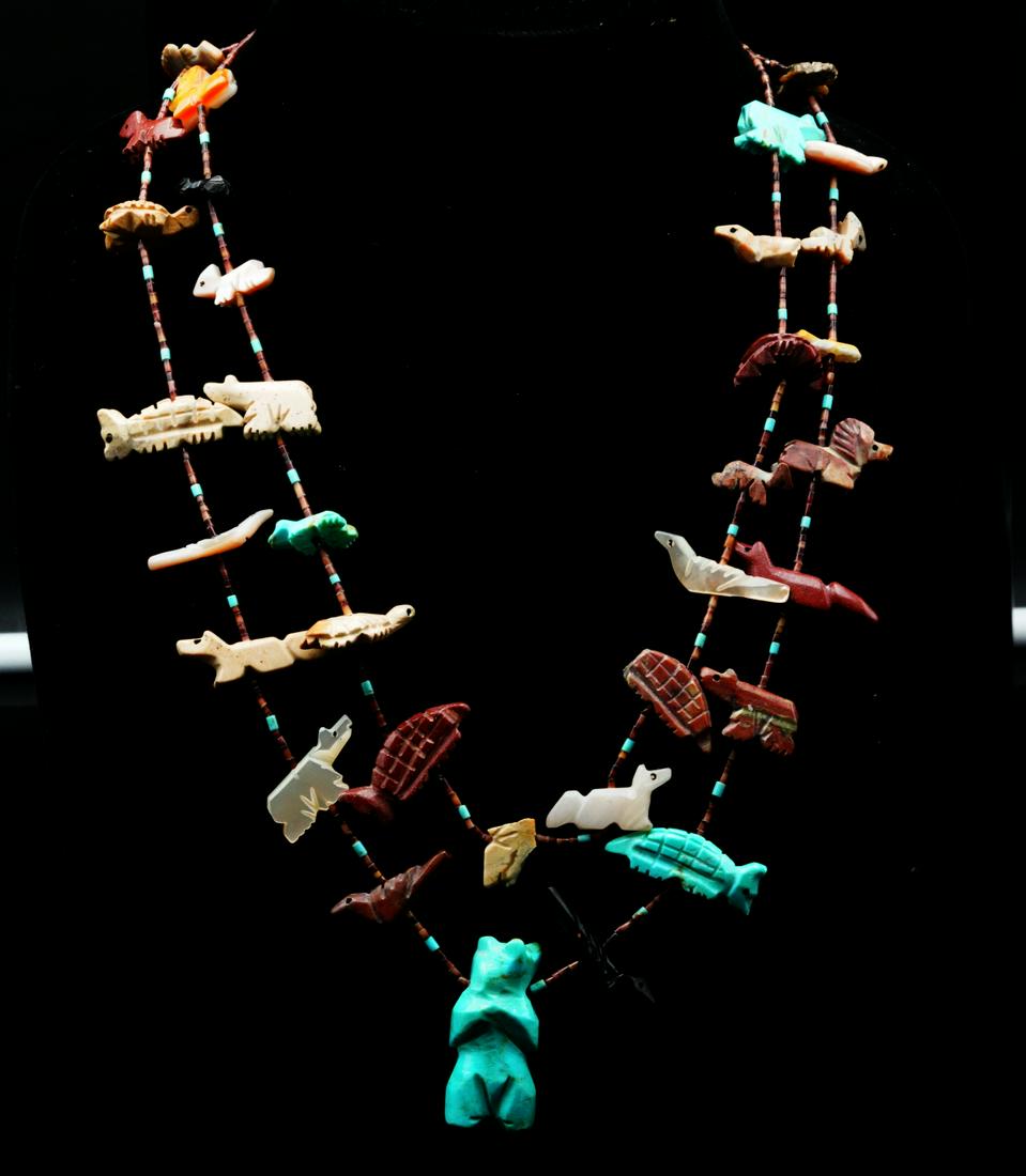 Navajo 1970s 26" 2-Strand Fetish Necklace (1 of 6)