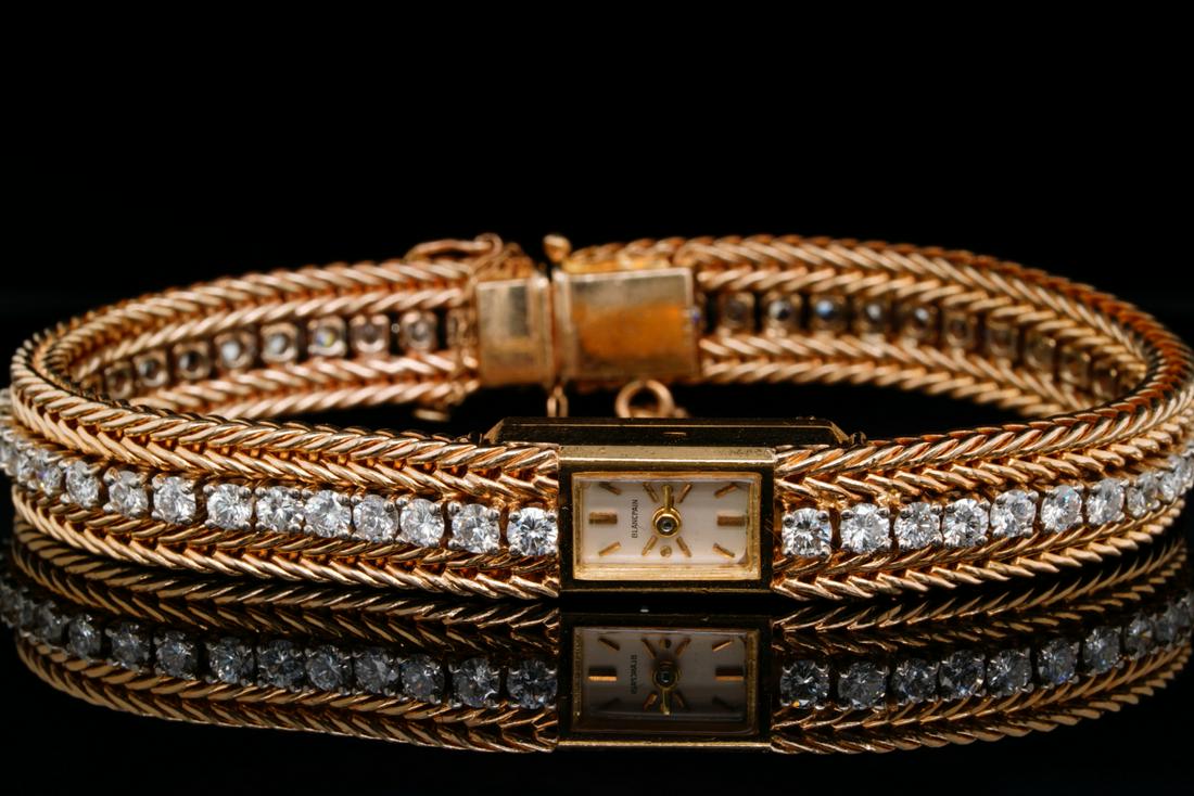 Blancpain 3.80ctw SI1-SI2/G-H Diamond 14K Watch (1 of 6)