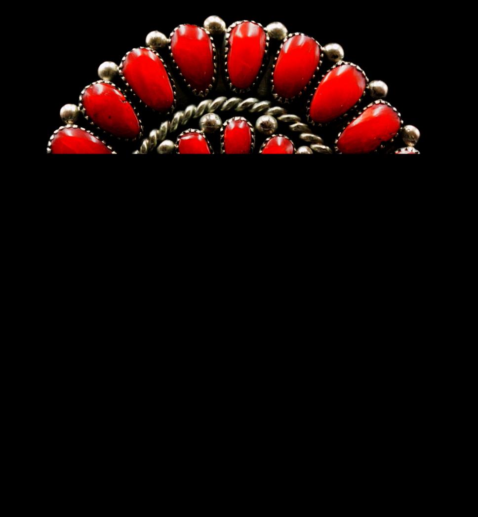 Alice Quam Red Coral Pinpoint Sterling Silver Pin (1 of 4)