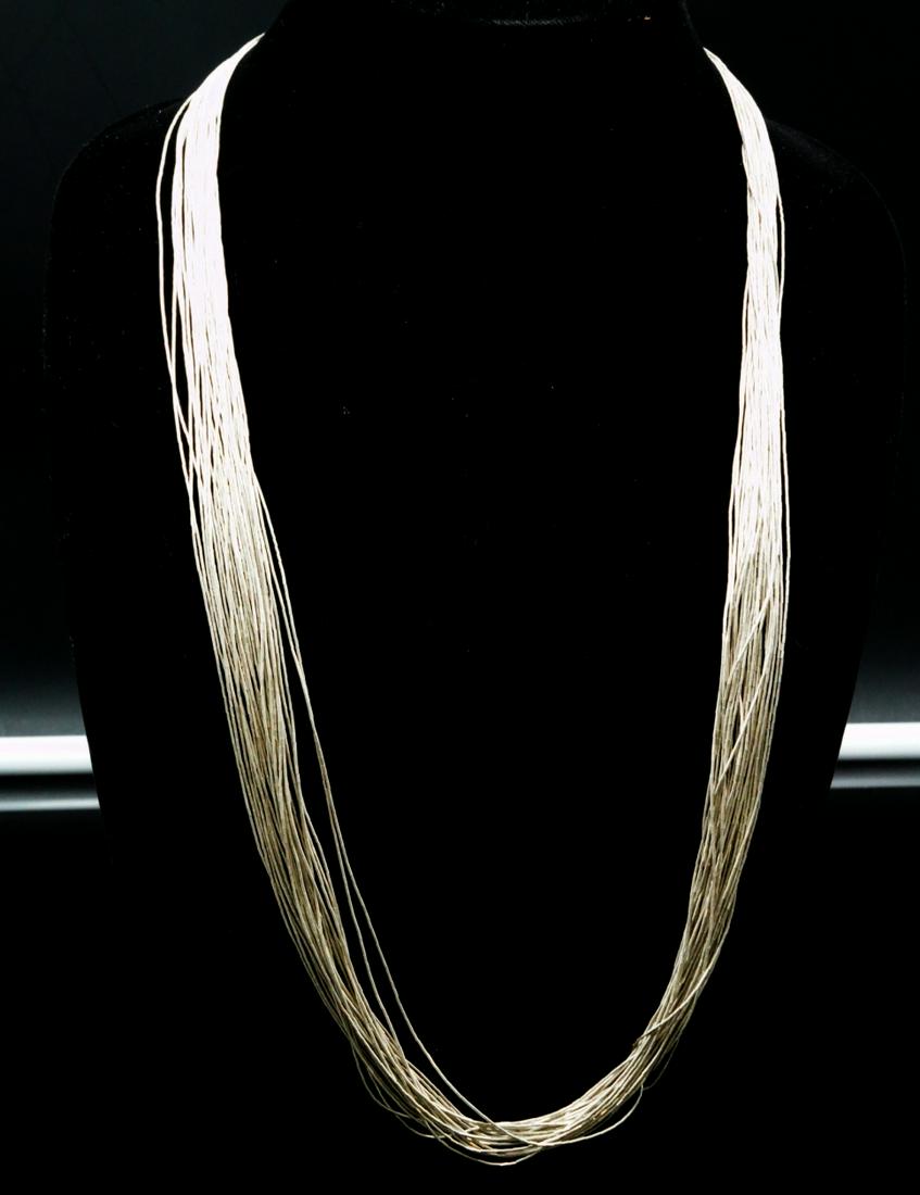 Native American 1970s 30" Liquid Silver Necklace (1 of 4)