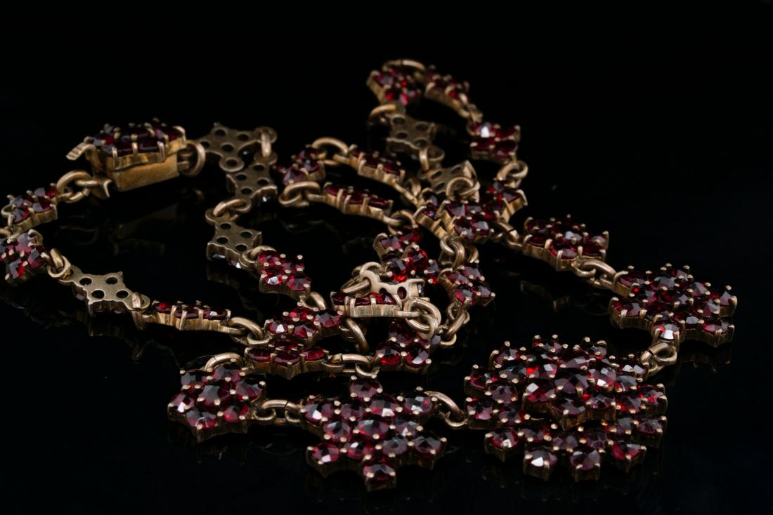 10.00ctw Bohemian Garnet & Gold Vermeil Necklace (1 of 3)