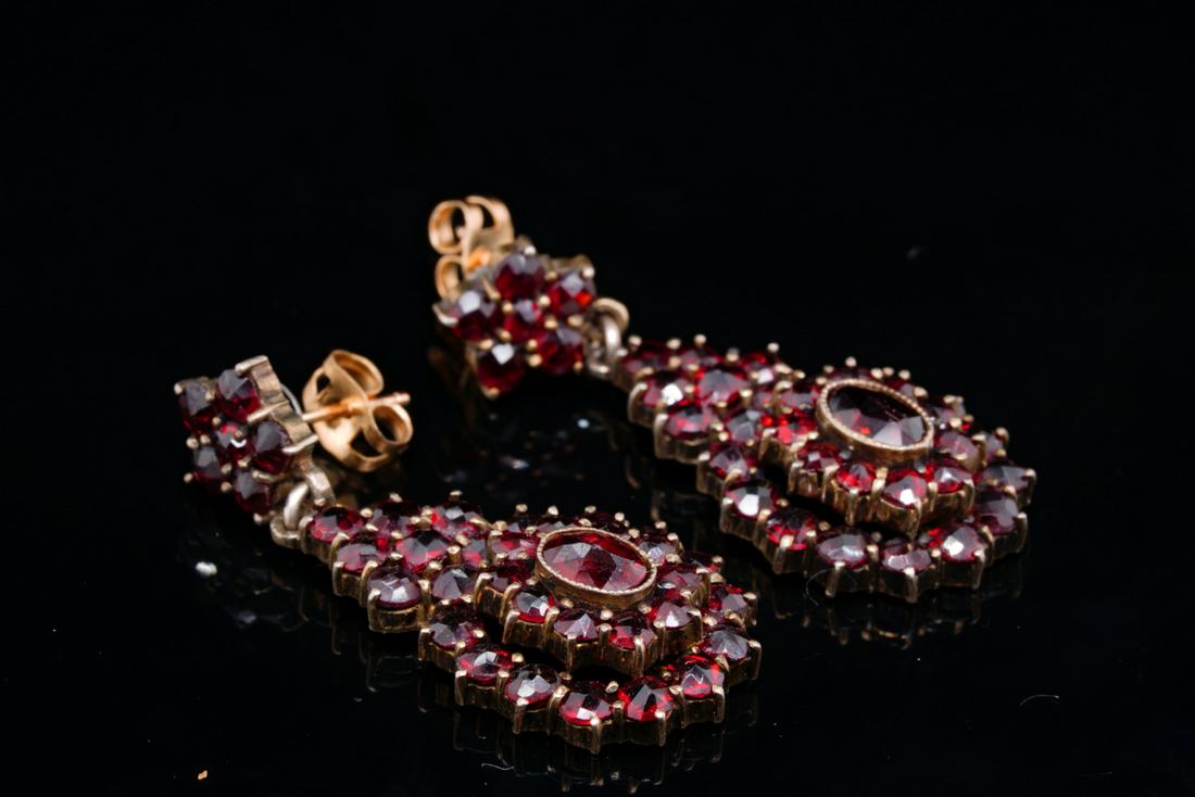 7.00ctw Bohemian Garnet & Gold Vermeil Earrings (1 of 3)